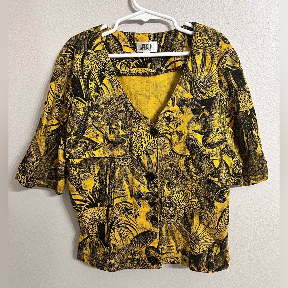 La PERLA kids Tropical Button up Shirt